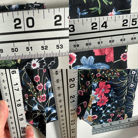 ASOS Wide Leg Floral Pants Womens Size 18 Skirted Tie Waist Boho Beach Elastic - Picture 13 of 16